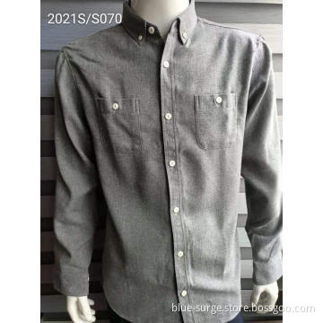 Wholesale Grey Garments Men's Solid Color Shirts